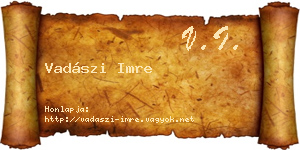 Vadászi Imre névjegykártya